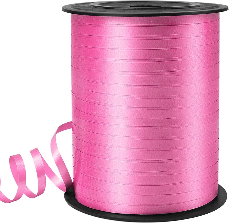VISPAD Pink Curling Ribbon - 500 Yard Valentines Gift Wrapping Ribbon for Balloons & Flowers - Image 1